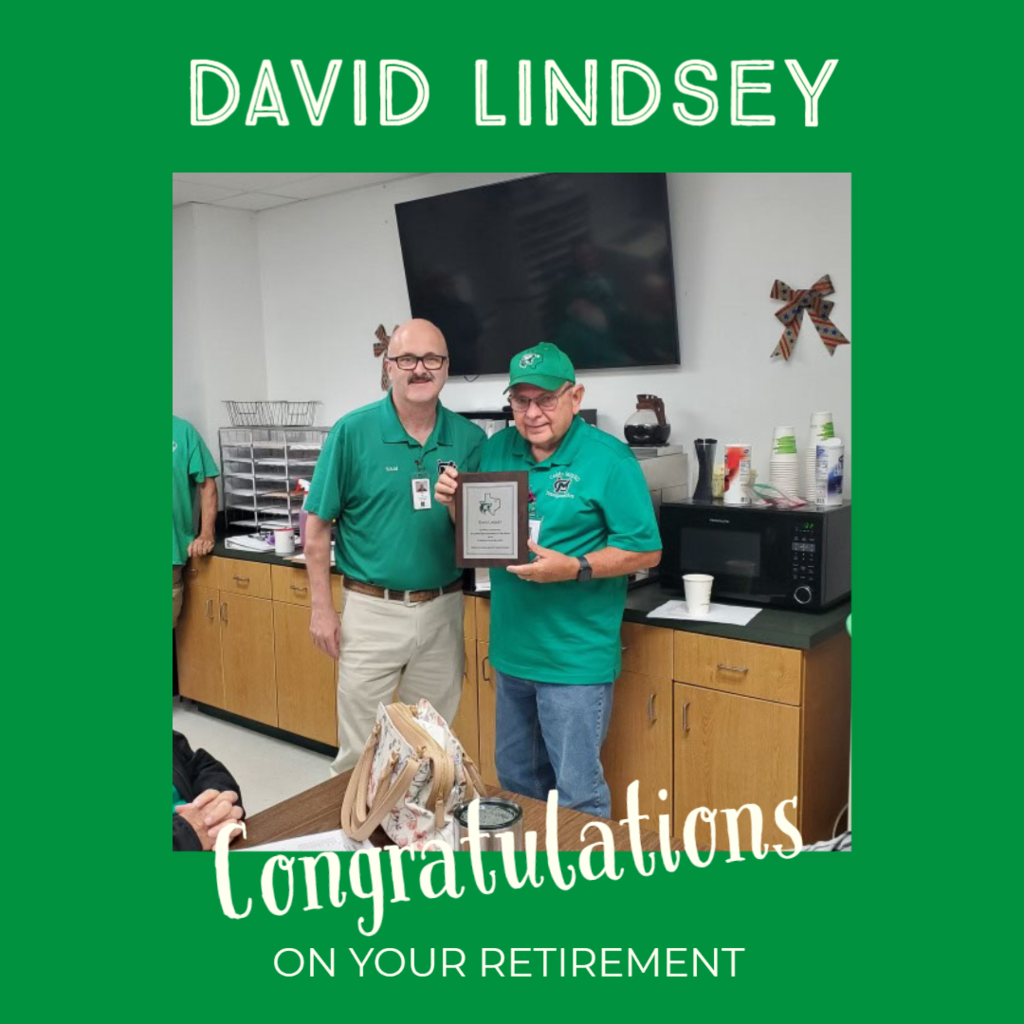 Congratulations to David Lindsey on his retirement from CMISD